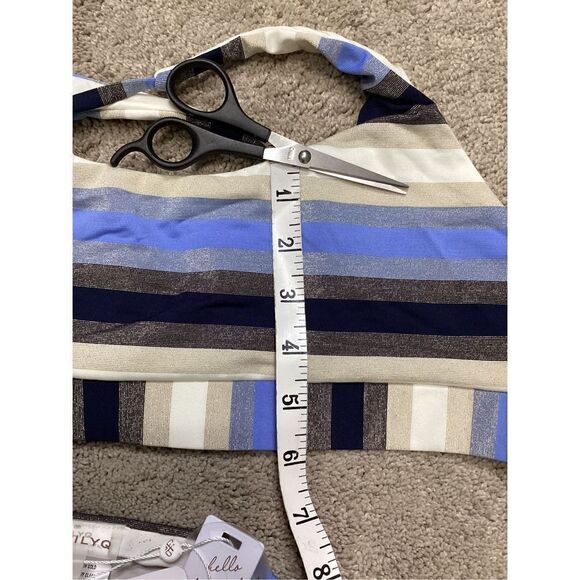 New. PILYQ blue stripe bikini set. L-top/S-bottom - Picture 9 of 9